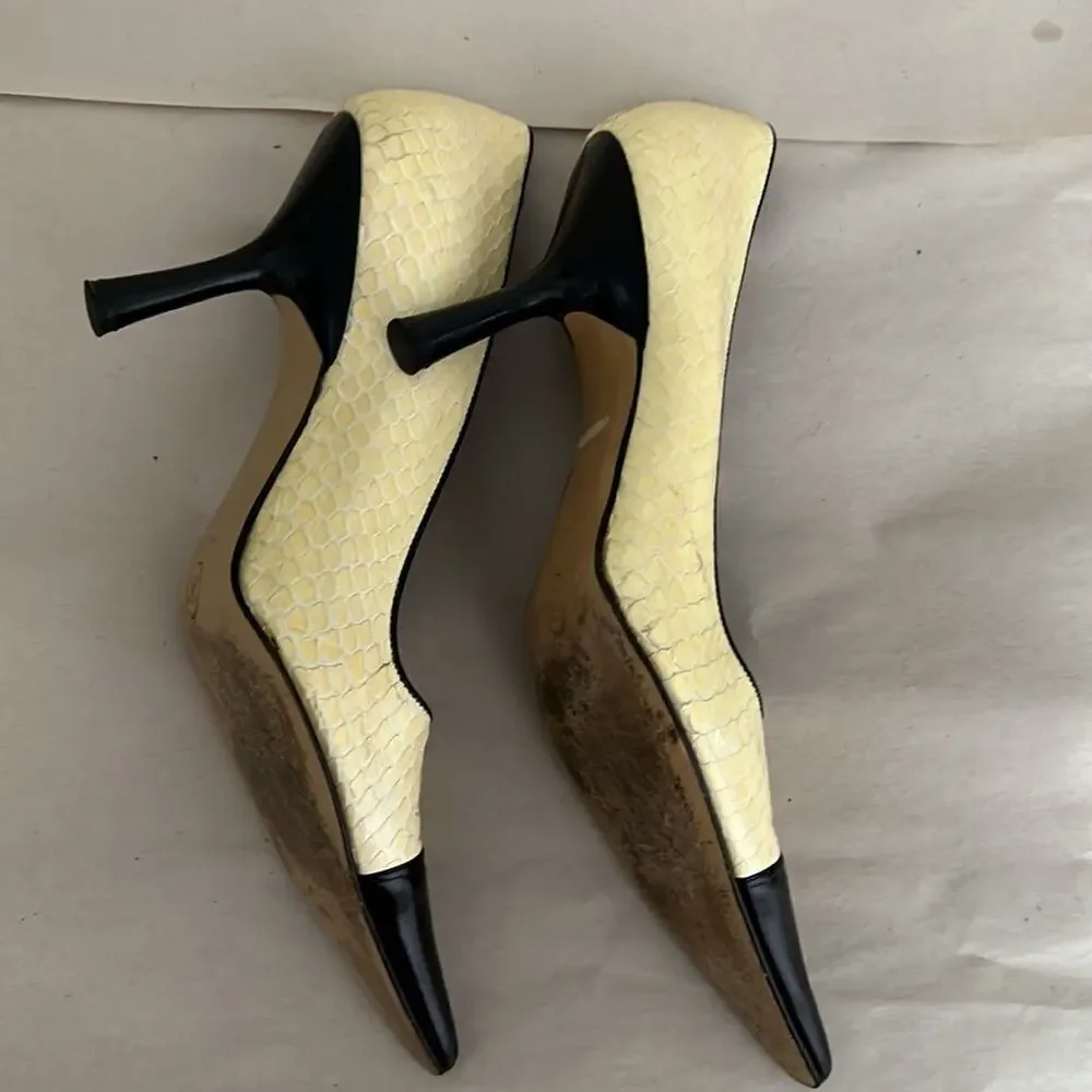 CHANEL VINTAGE SNAKESKIN PUMPS SIZE 8 - Picture 3 of 8